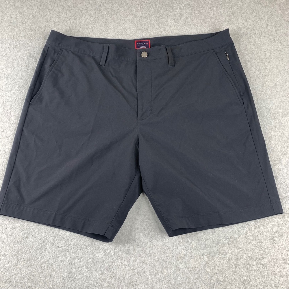 UNTUCKit Shorts Mens W40 Black Performance Polyester Zipper Pocket Active